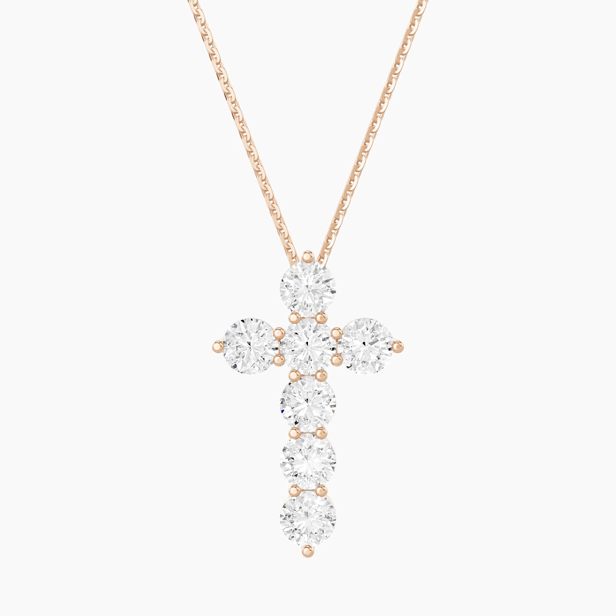 Cross | 18k Rose Gold 0.25 ct White Lab Diamond Round Pendant