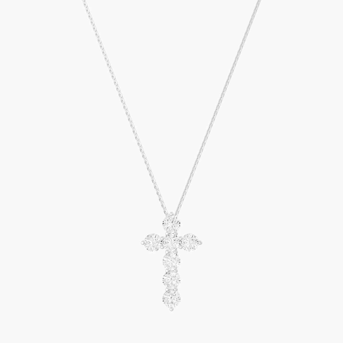 Cross | 18k White Gold 0.25 ct White Lab Diamond Round Pendant
