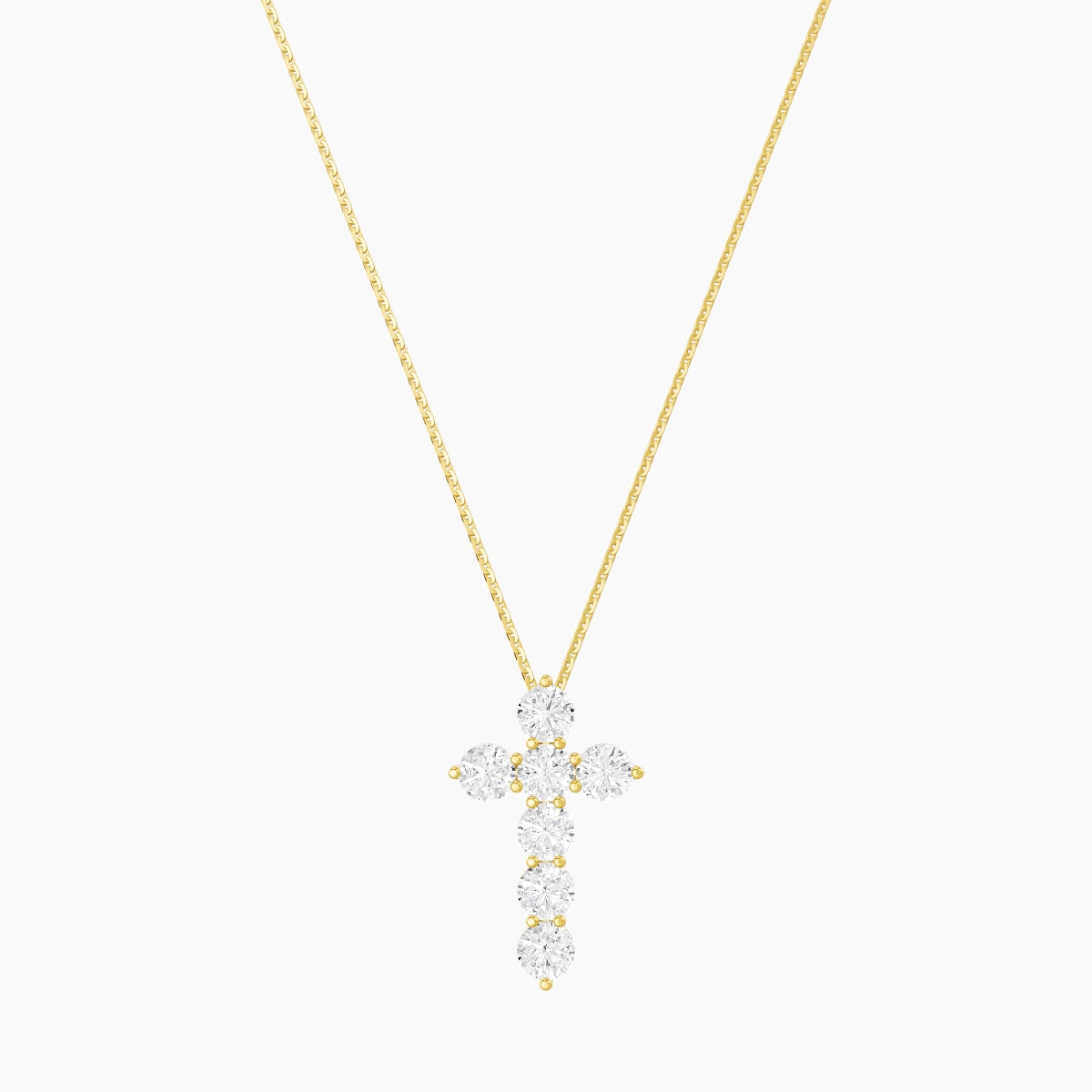 Cross | 18k Yellow Gold 0.25 ct White Lab Diamond Round Pendant