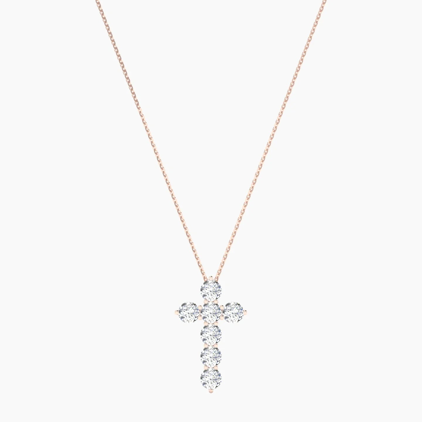 Cross | 18k Rose Gold 0.25 ct Lab Diamond Round Cut Pendant