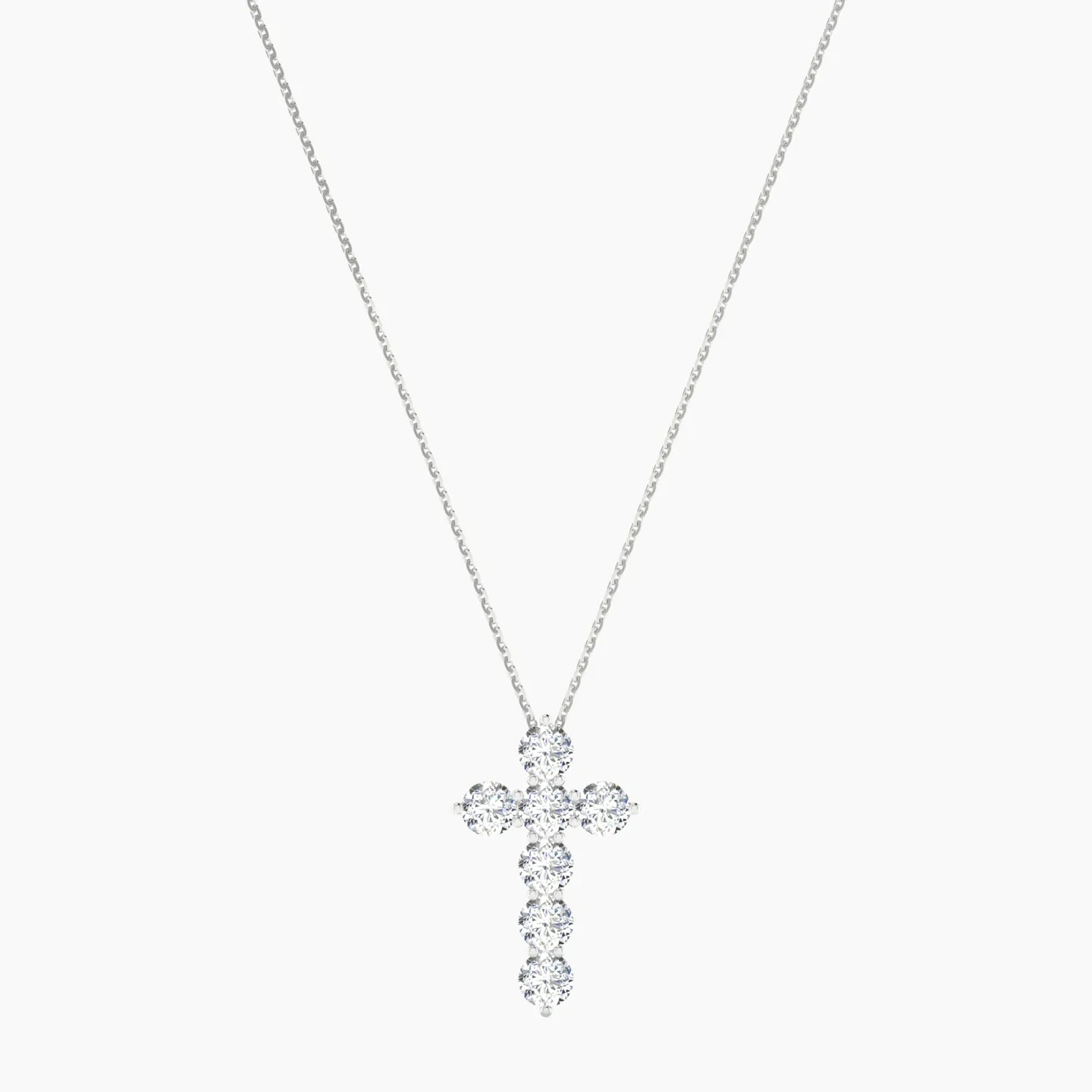 Cross | 18k White Gold 0.25 ct Lab Diamond Round Cut Pendant