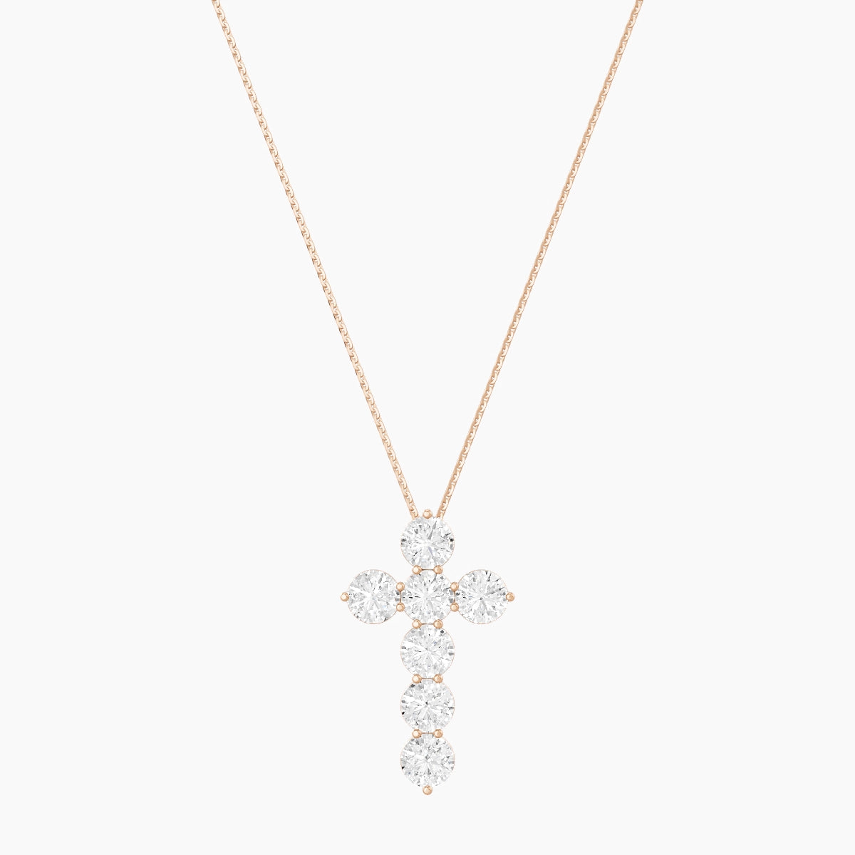 Cross | 18k Rose Gold 0.50 ct White Lab Diamond Round Pendant