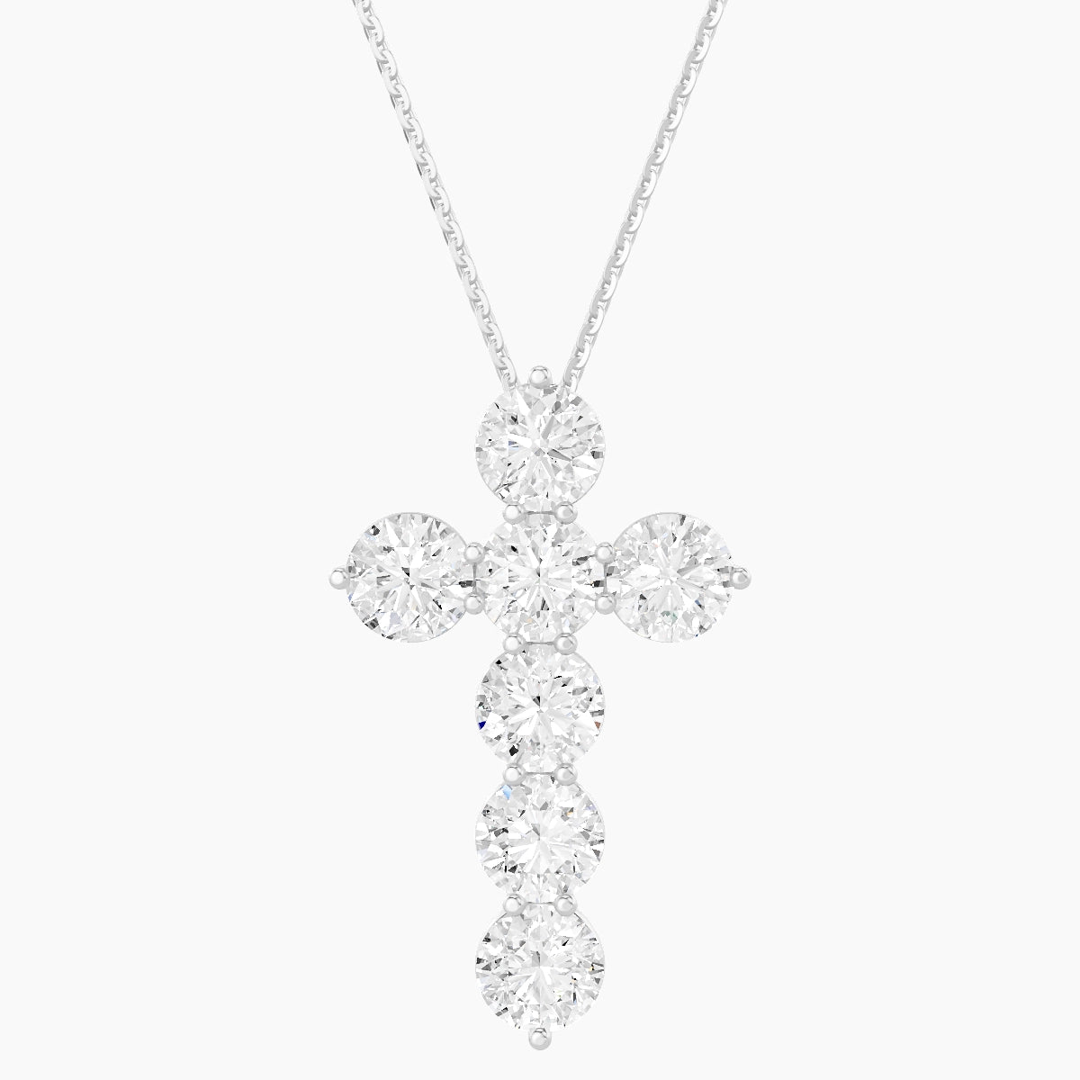 Cross | 18k White Gold 0.50 ct White Lab Diamond Round Pendant