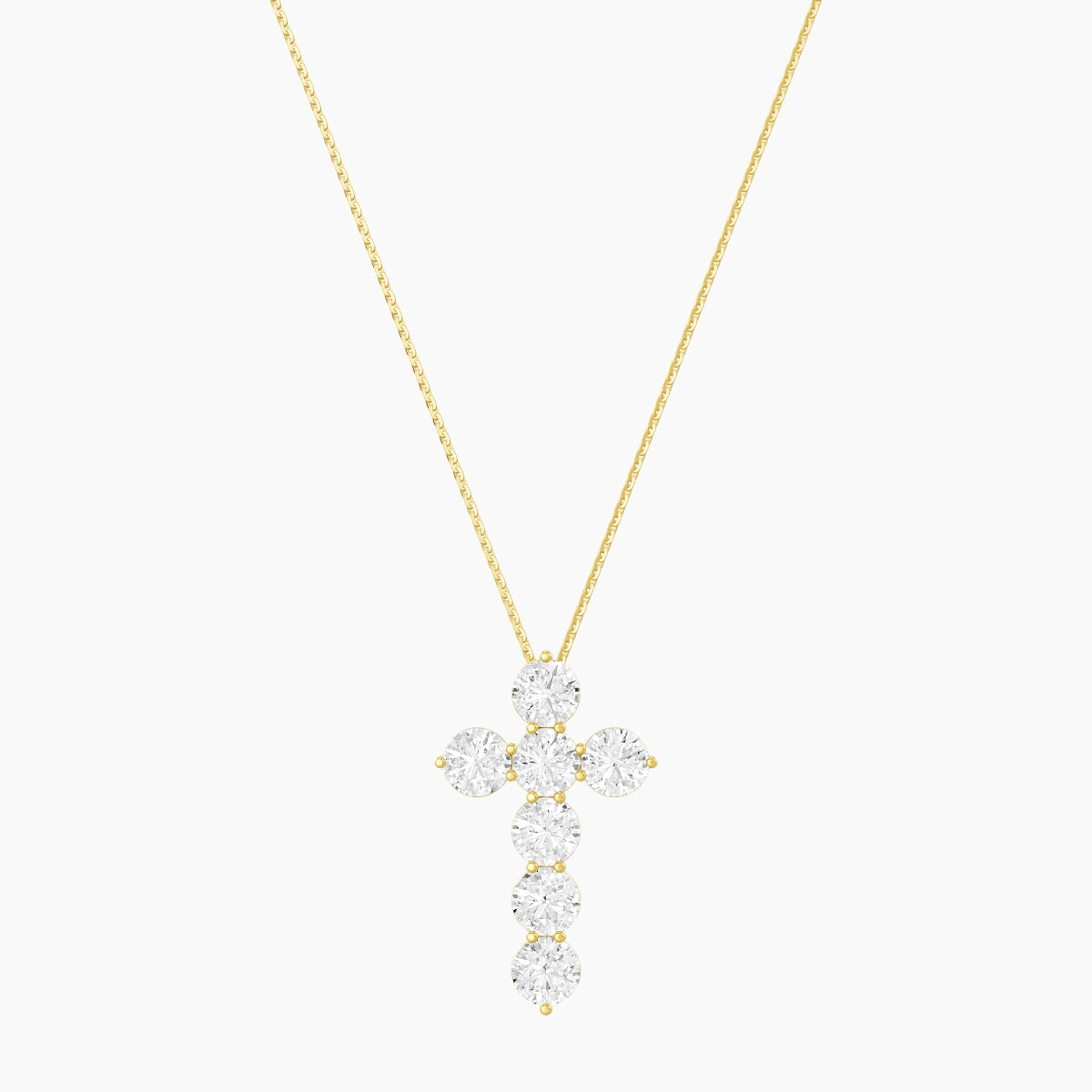 Cross | 18k Yellow Gold 0.50 ct White Lab Diamond Round Pendant