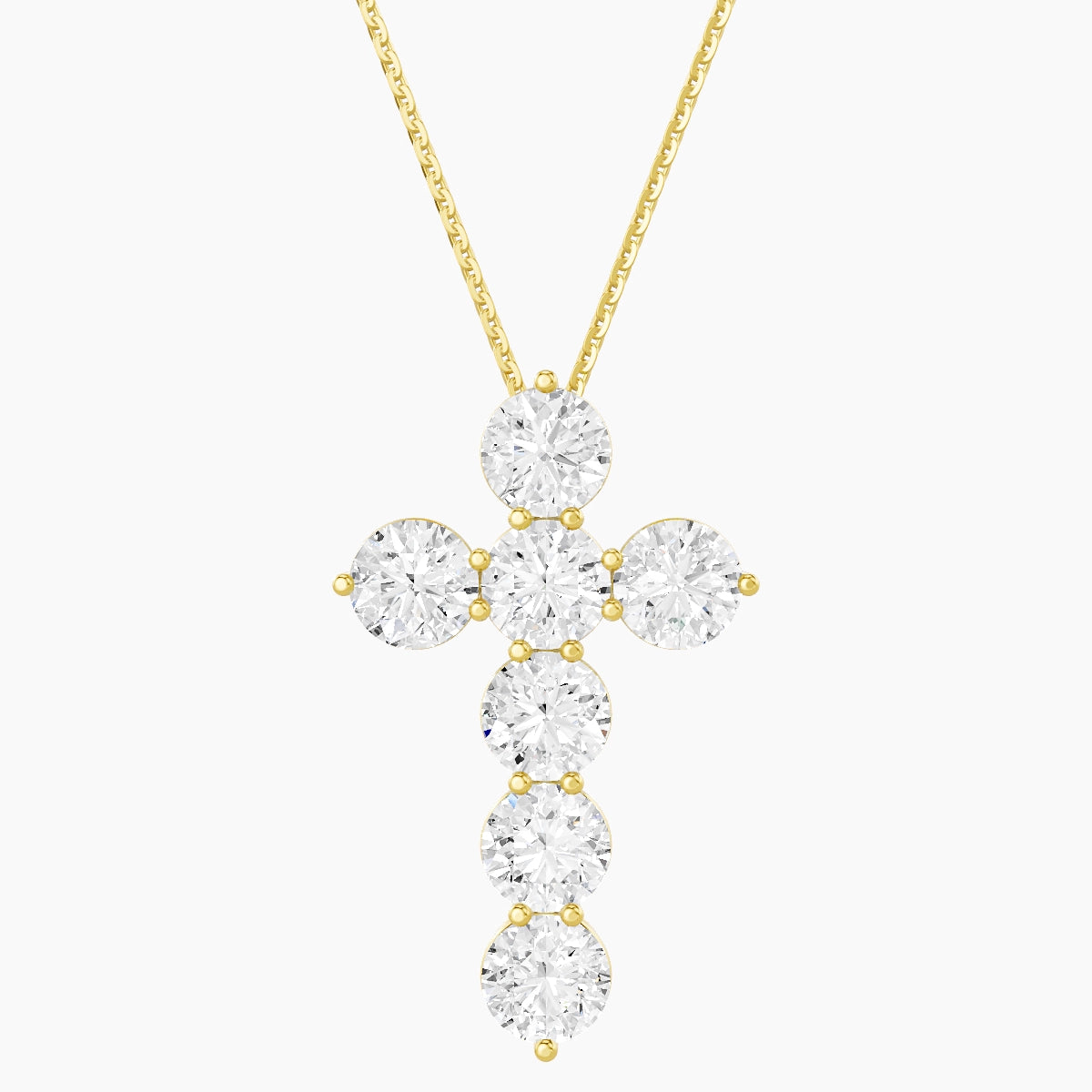 Cross | 18k Yellow Gold 0.50 ct White Lab Diamond Round Pendant