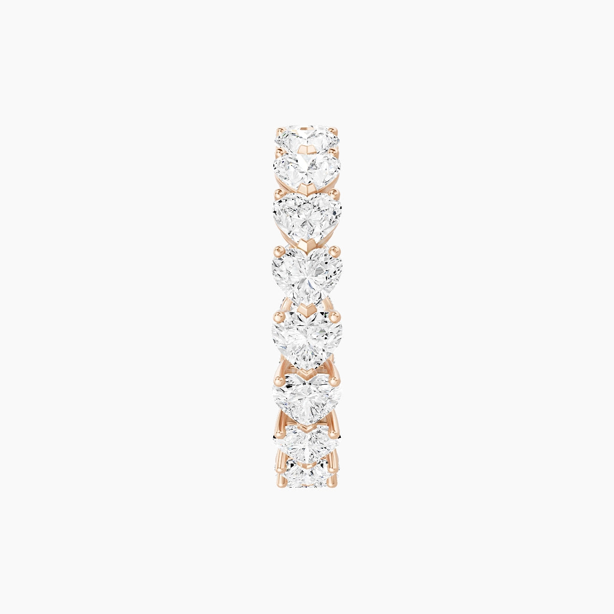 East-West Eternity Ring | 18k Rose Gold 3.7 x 3.35 mm Heart White Lab Diamond