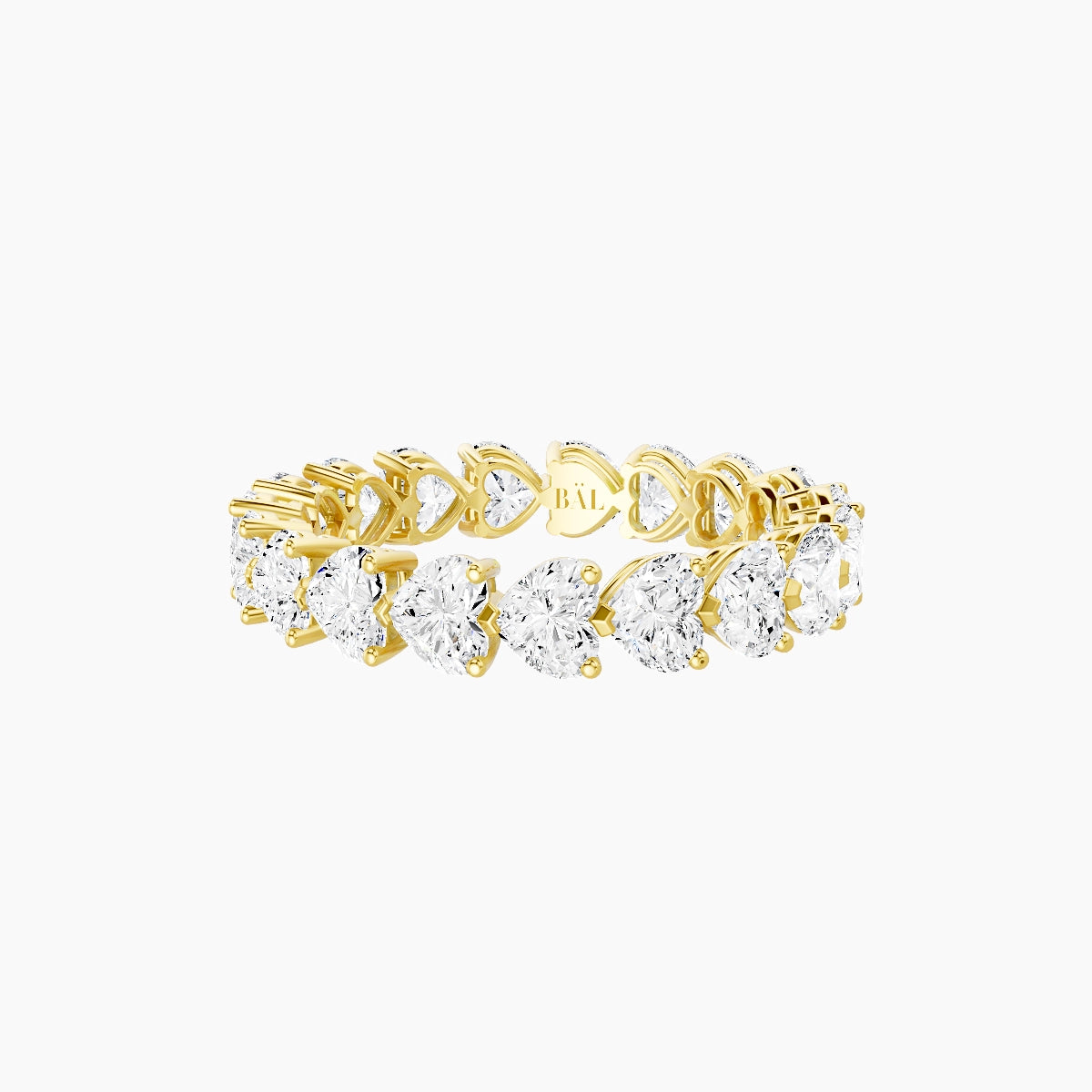 East-West Eternity Ring | 18k Yellow Gold 3.7 x 3.35 mm Heart White Lab Diamond
