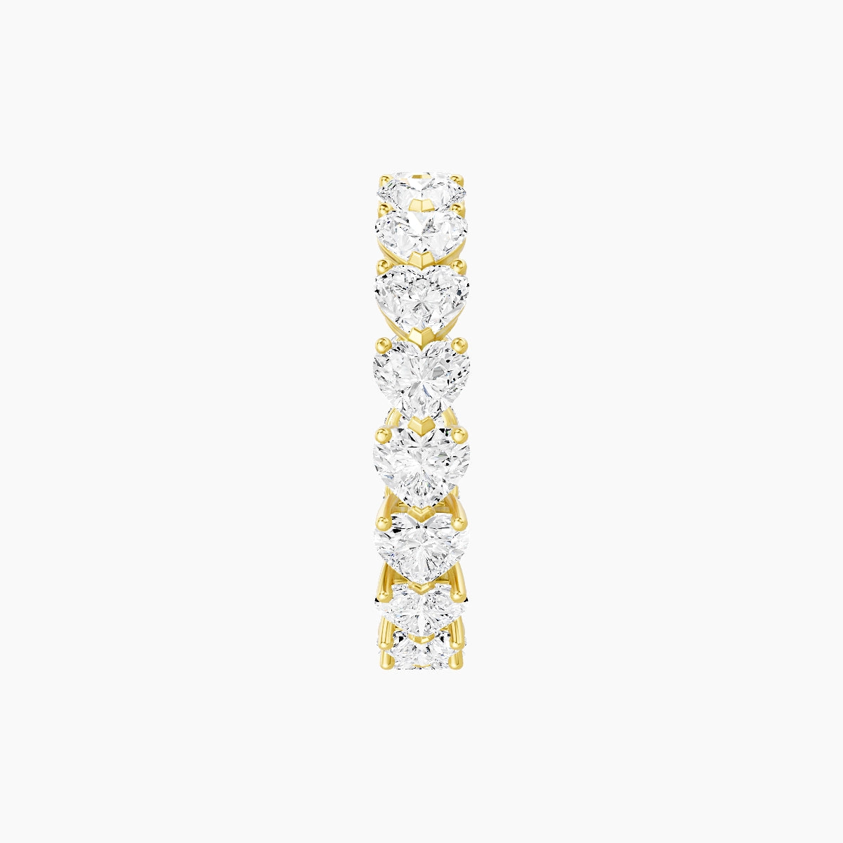 East-West Eternity Ring | 18k Yellow Gold 3.7 x 3.35 mm Heart White Lab Diamond