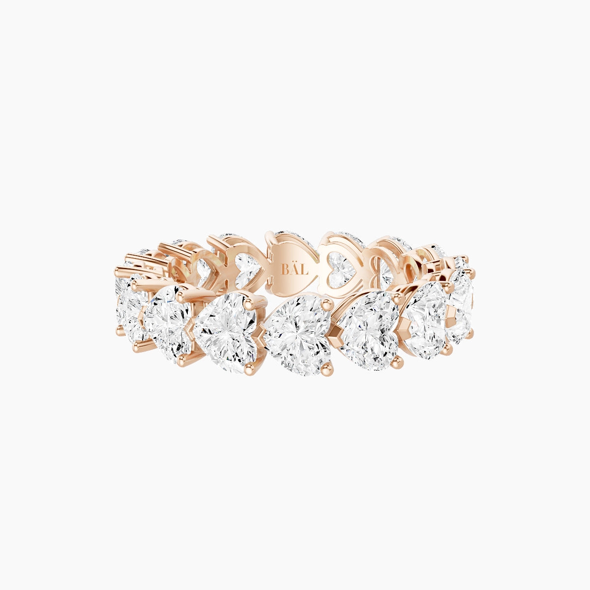 East-West Eternity Ring | 18k Rose Gold 4.6 x 4.15 mm Heart White Lab Diamond