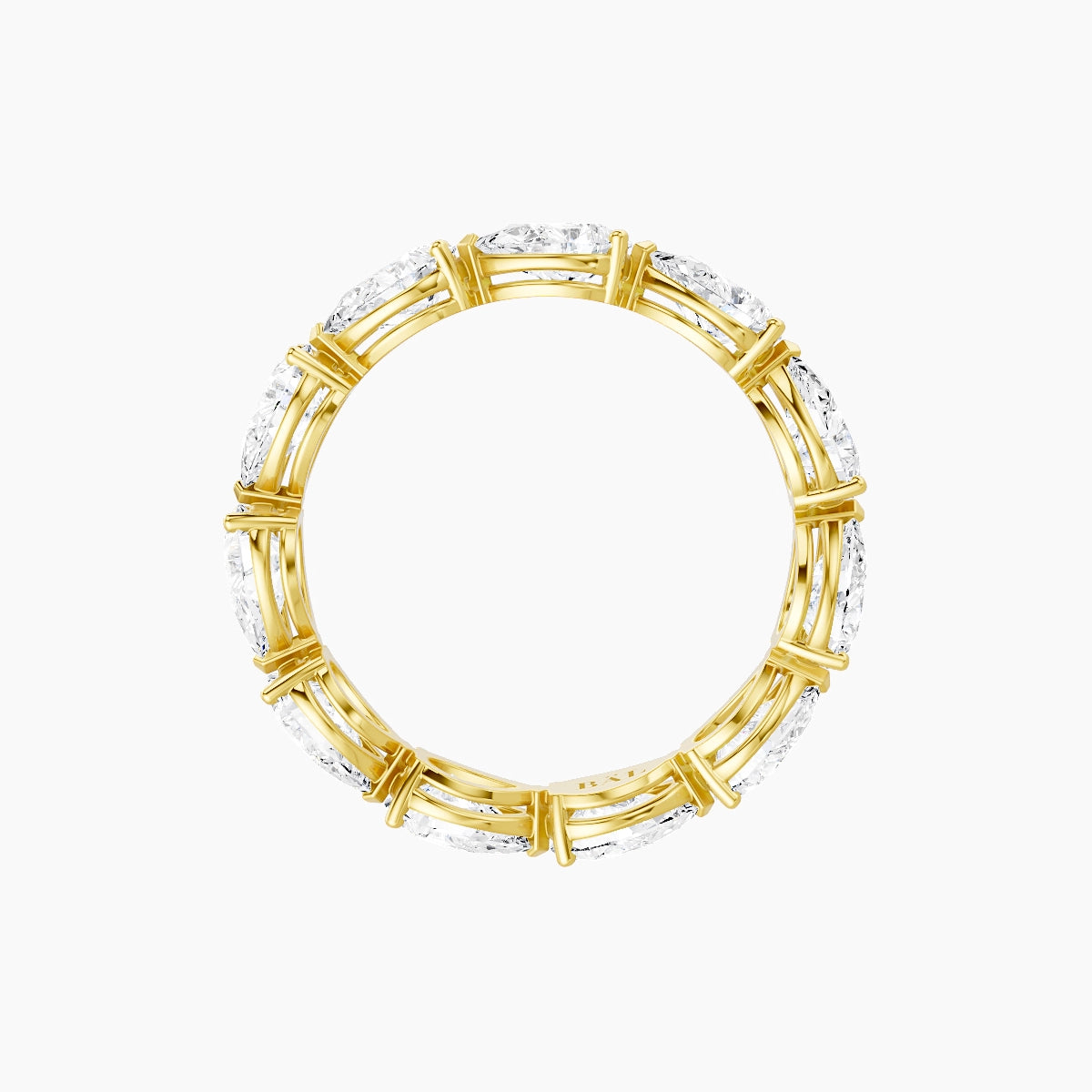 East-West Eternity Ring | 18k Yellow Gold 5.5 x 3.5 mm Pear White Lab Diamond