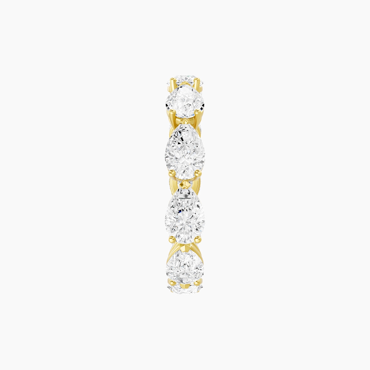 East-West Eternity Ring | 18k Yellow Gold 5.5 x 3.5 mm Pear White Lab Diamond