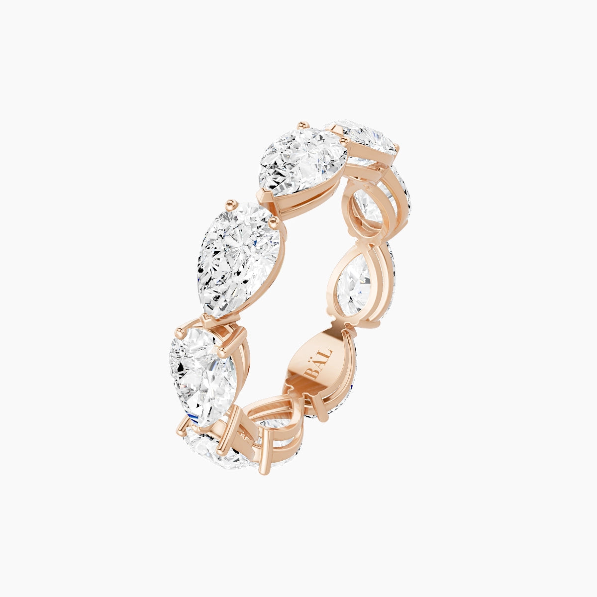 East-West Eternity Ring | 18k Rose Gold 6.9 x 4.45 mm Pear White Lab Diamond