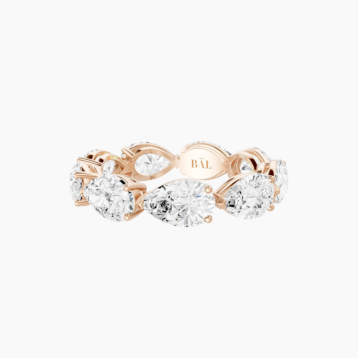 East-West Eternity Ring | 18k Rose Gold 6.9 x 4.45 mm Pear White Lab Diamond