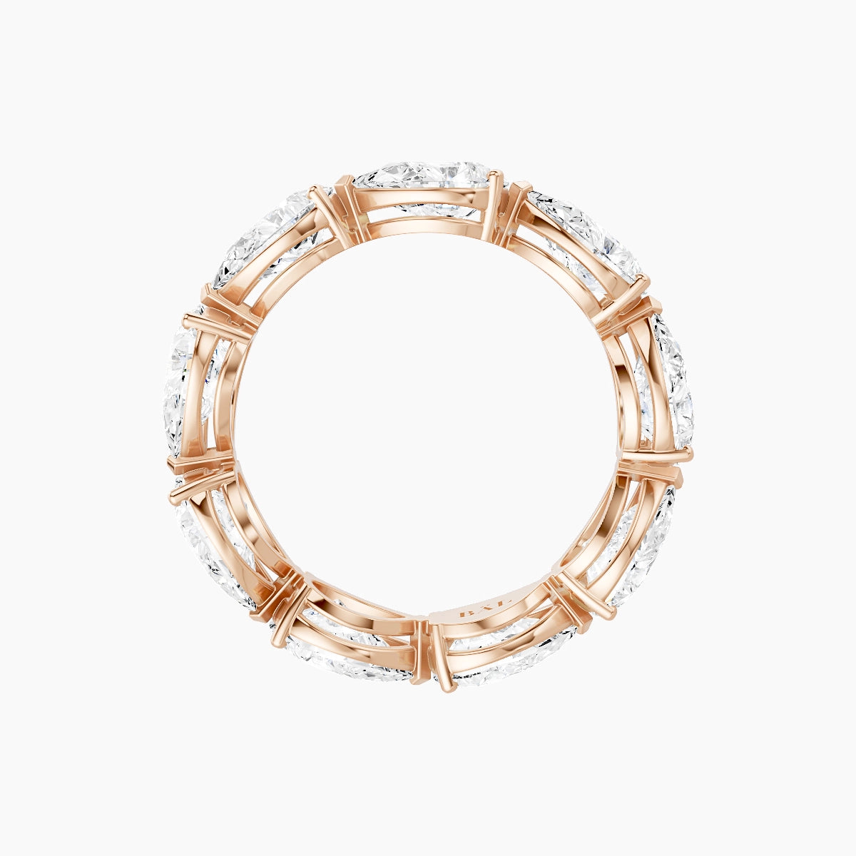 East-West Eternity Ring | 18k Rose Gold 6.9 x 4.45 mm Pear White Lab Diamond