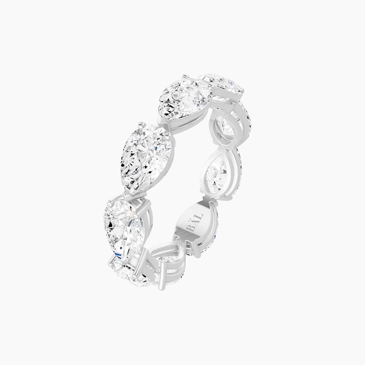 East-West Eternity Ring | 18k White Gold 6.9 x 4.45 mm Pear White Lab Diamond