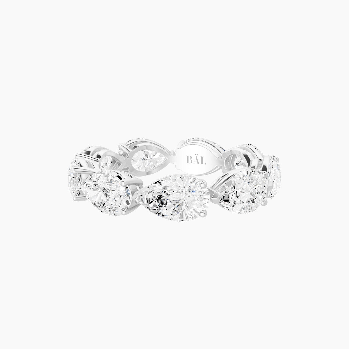 East-West Eternity Ring | 18k White Gold 6.9 x 4.45 mm Pear White Lab Diamond