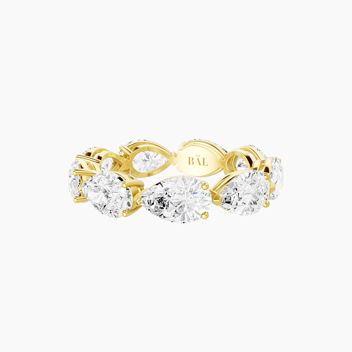 East-West Eternity Ring | 18k Yellow Gold 6.9 x 4.45 mm Pear White Lab Diamond