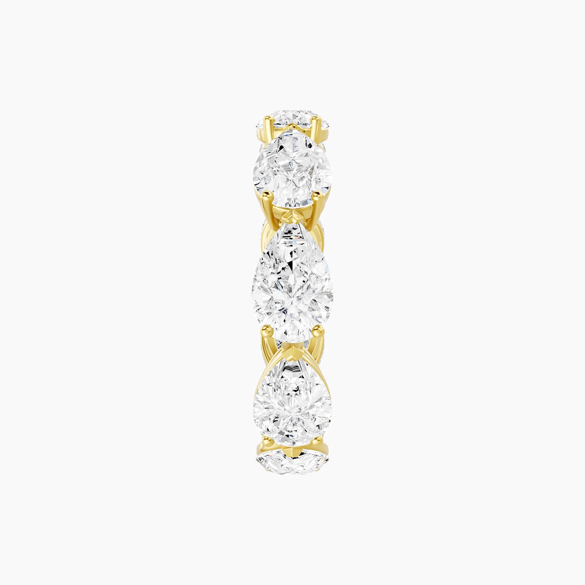 East-West Eternity Ring | 18k Yellow Gold 6.9 x 4.45 mm Pear White Lab Diamond