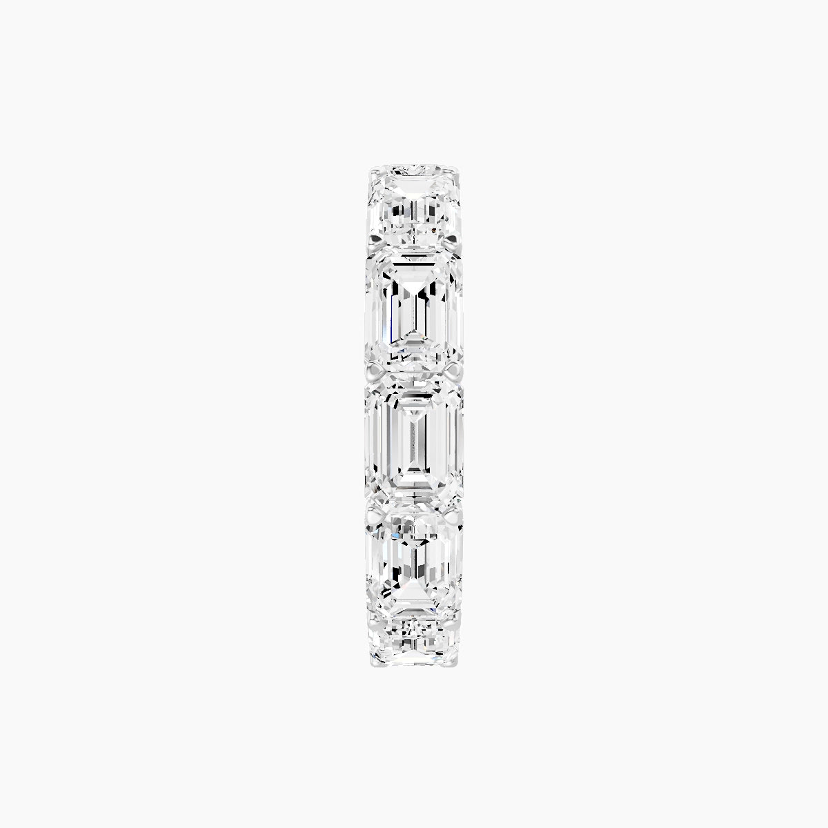 East-West Eternity Ring | 18k White Gold 5.3 x 3.8 mm Emerald White Lab Diamond with Shared Prongs