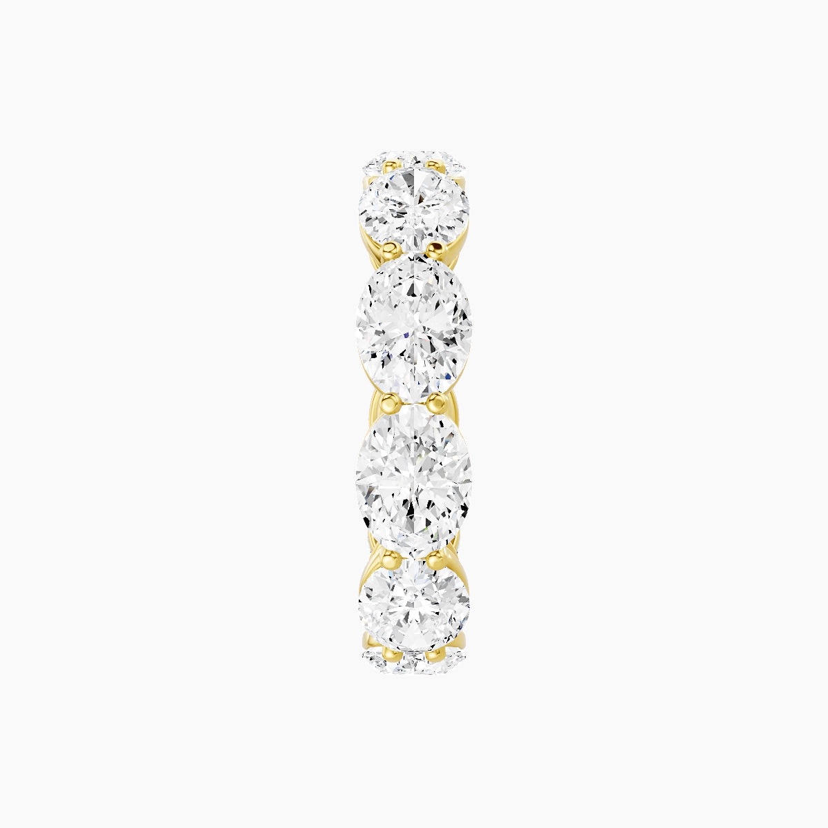 East-West Eternity Ring | 18k Yellow Gold 6.3 x 4.5 mm Oval White Lab Diamond with Shared Prongs