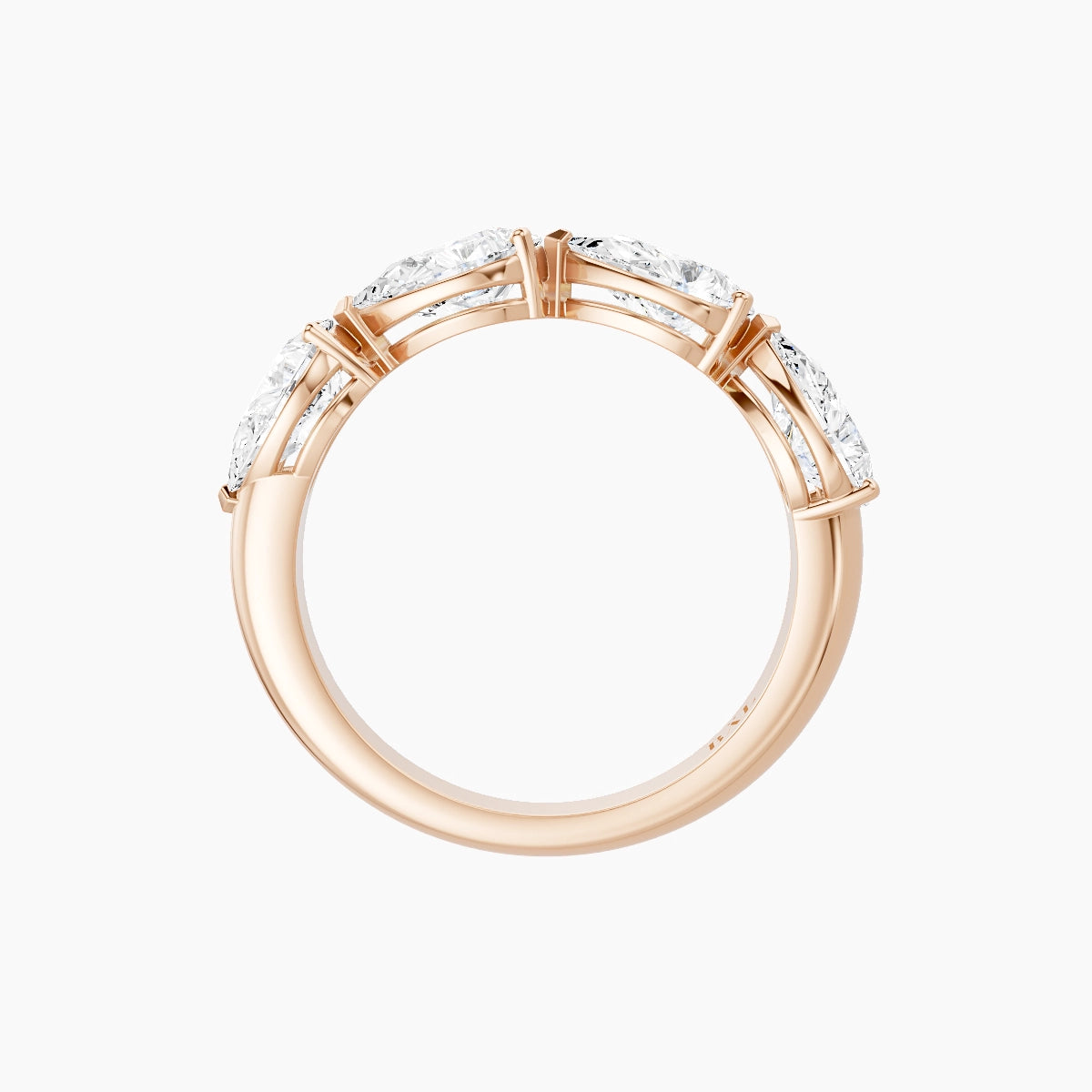 East-West Half Eternity Ring | 18k Rose Gold 6.9 x 4.45 mm Pear White Lab Diamond