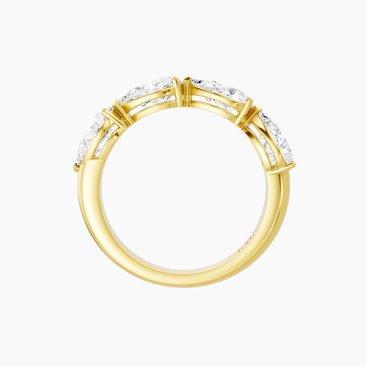 East-West Half Eternity Ring | 18k Yellow Gold 6.9 x 4.45 mm Pear White Lab Diamond