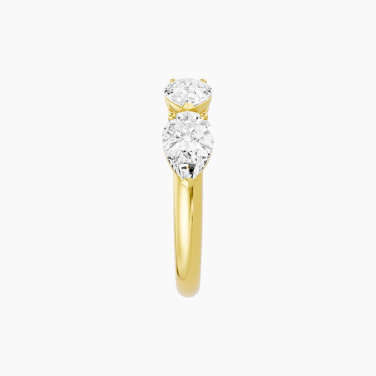 East-West Half Eternity Ring | 18k Yellow Gold 6.9 x 4.45 mm Pear White Lab Diamond
