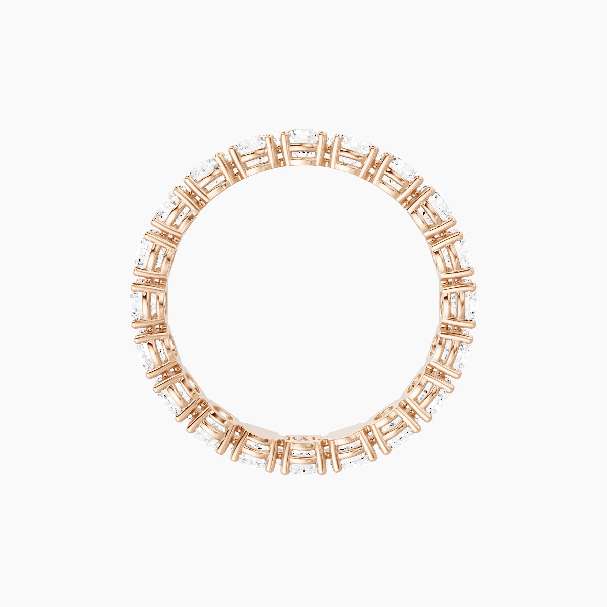 Eternity Ring | 18k Rose Gold 3 mm Round White Lab Diamond with 4 Prongs
