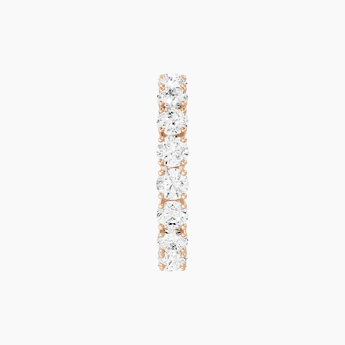 Eternity Ring | 18k Rose Gold 3 mm Round White Lab Diamond with 4 Prongs