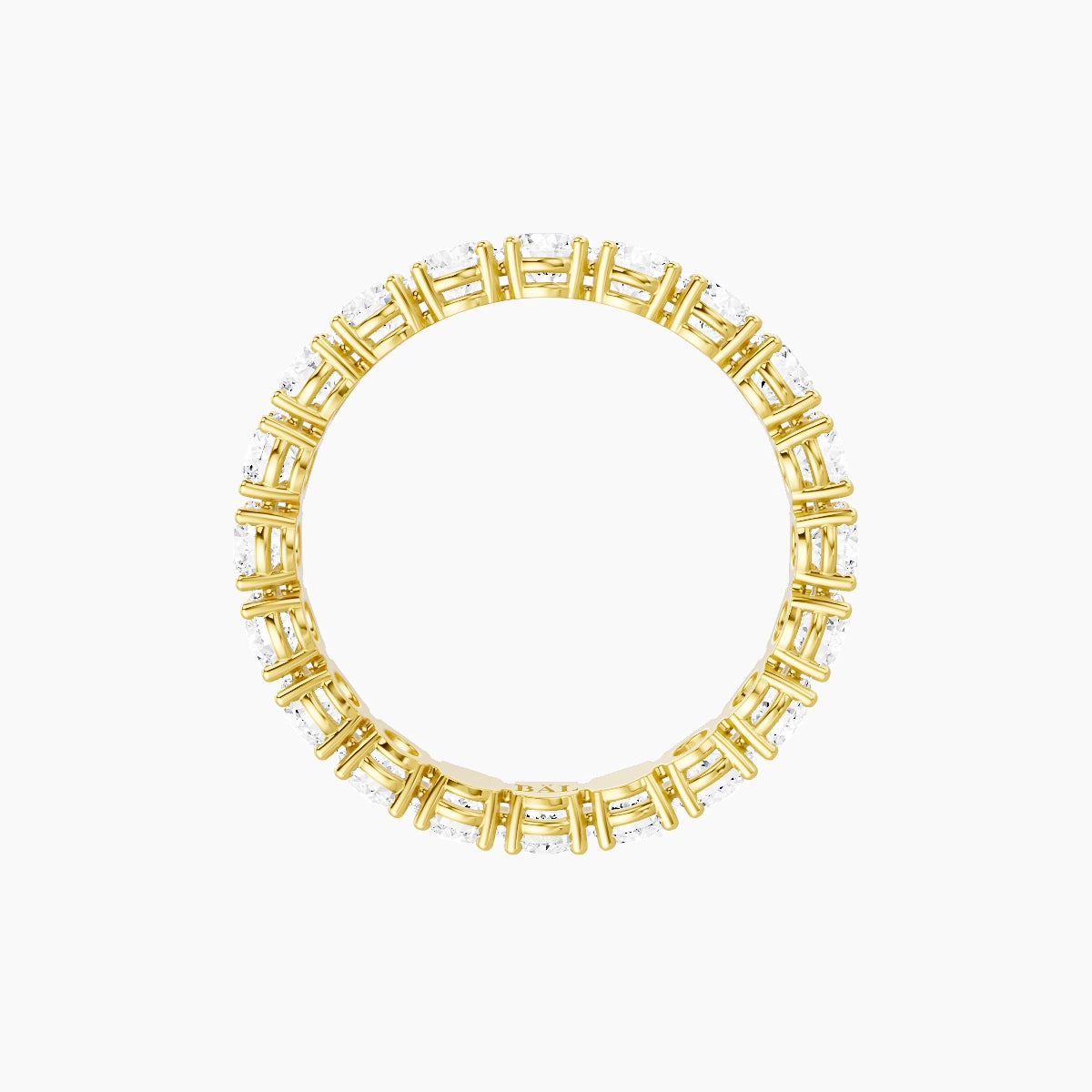 Eternity Ring | 18k Yellow Gold 3 mm Round White Lab Diamond with 4 Prongs