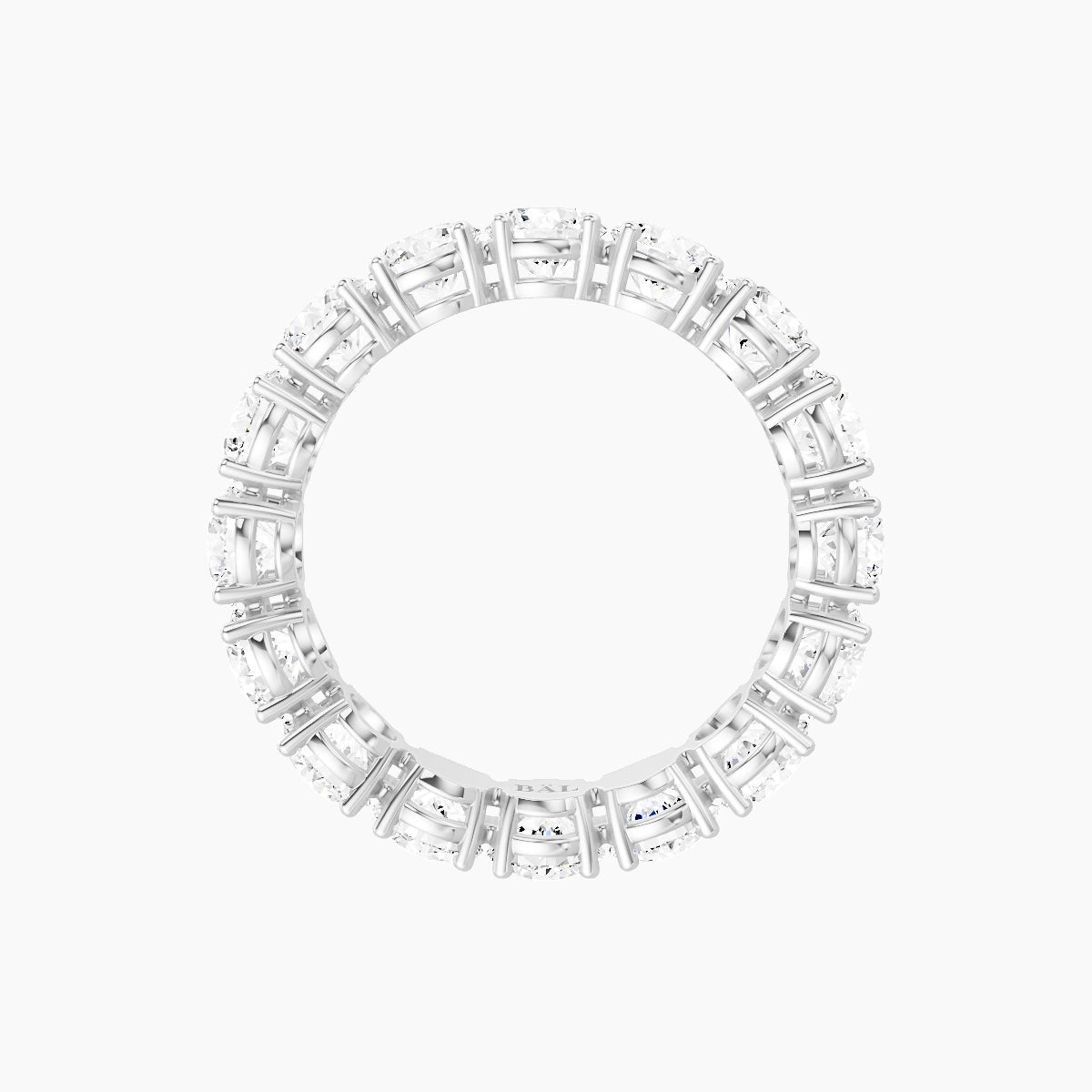 Eternity Ring | 18k White Gold 4 mm Round White Lab Diamond with 4 Prongs