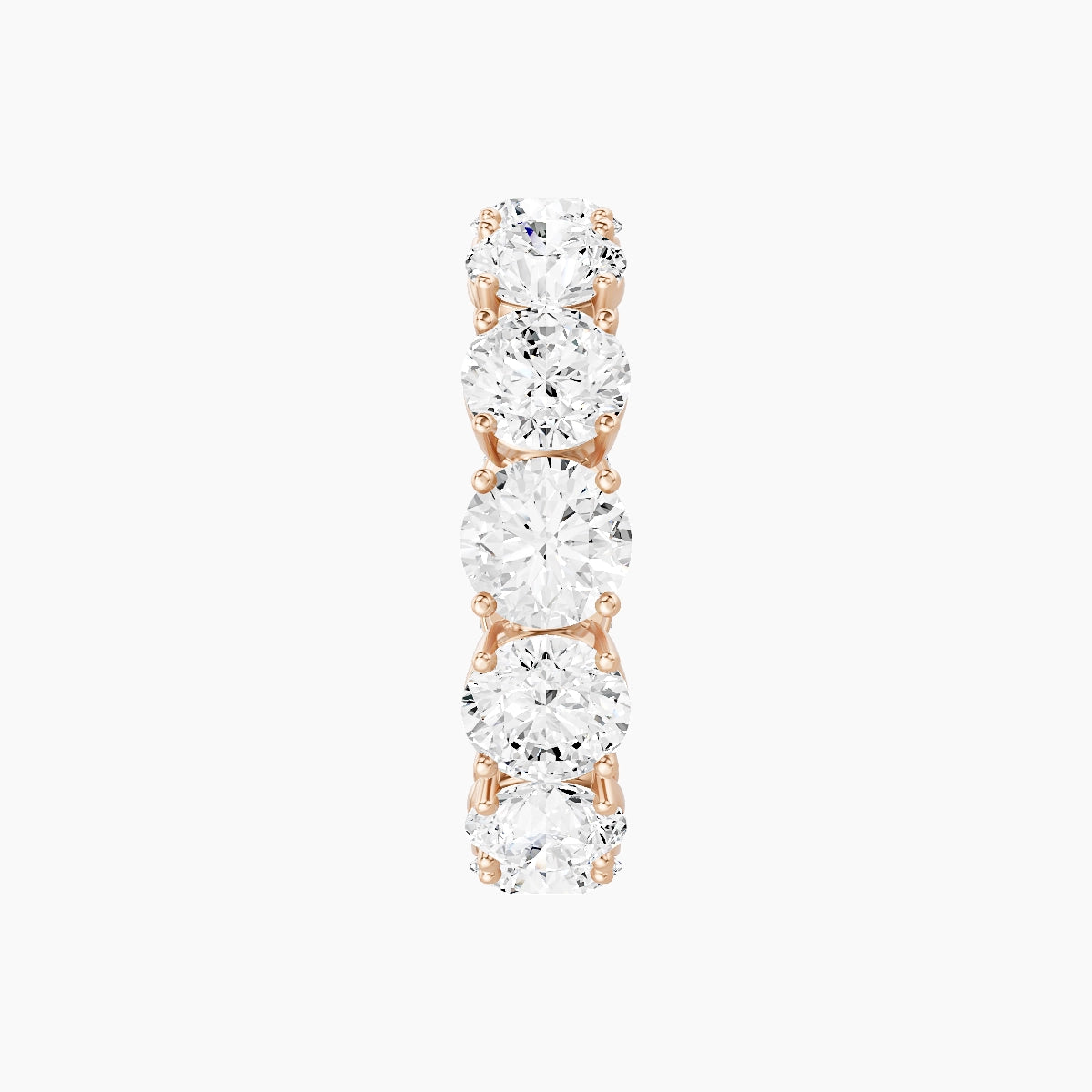 Eternity Ring | 18k Rose Gold 5 mm Round White Lab Diamond with 4 Prongs