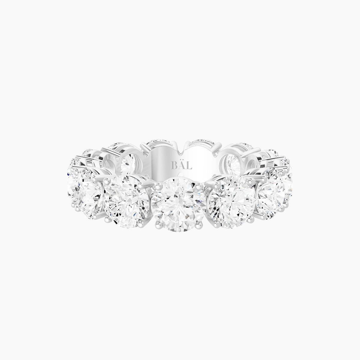 Eternity Ring | 18k White Gold 5 mm Round White Lab Diamond with 4 Prongs