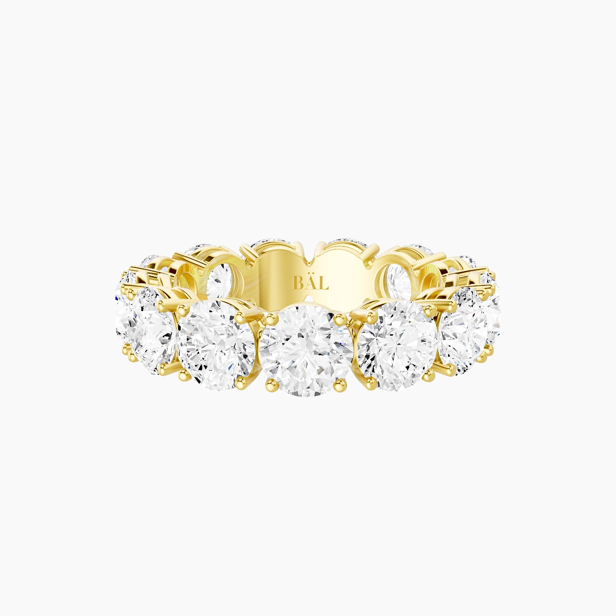 Eternity Ring | 18k Yellow Gold 5 mm Round White Lab Diamond with 4 Prongs