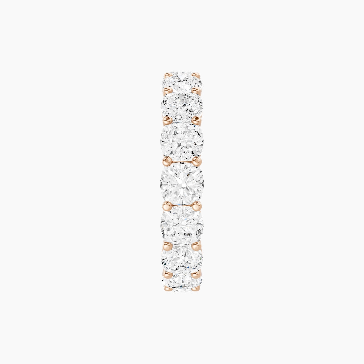 Eternity Ring | 18k Rose Gold 3.8 x 3.8 mm Square Cushion White Lab Diamond with Shared Prongs