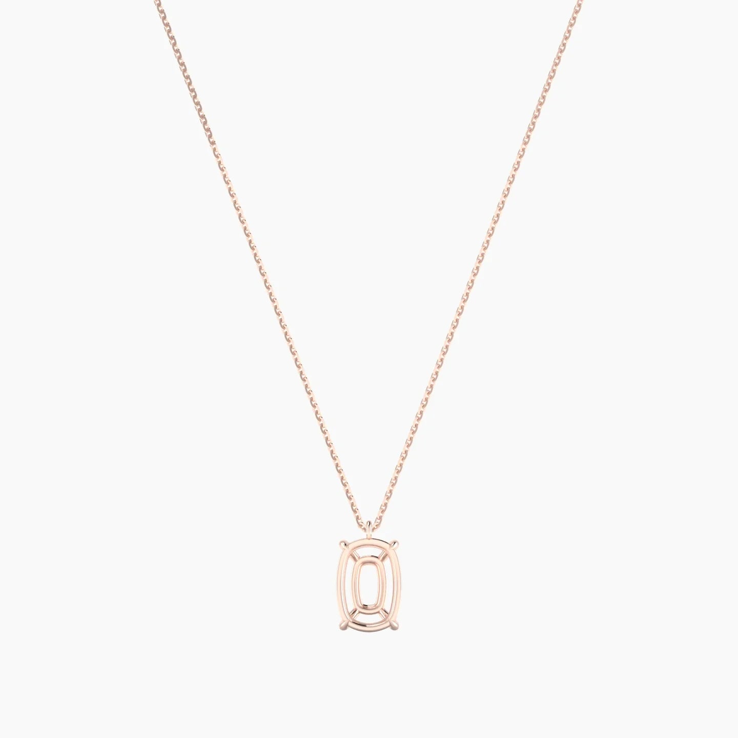 Hanging Solitaire | 18k Rose Gold 3-4.99 ct Cushion Cut Pendant Setting
