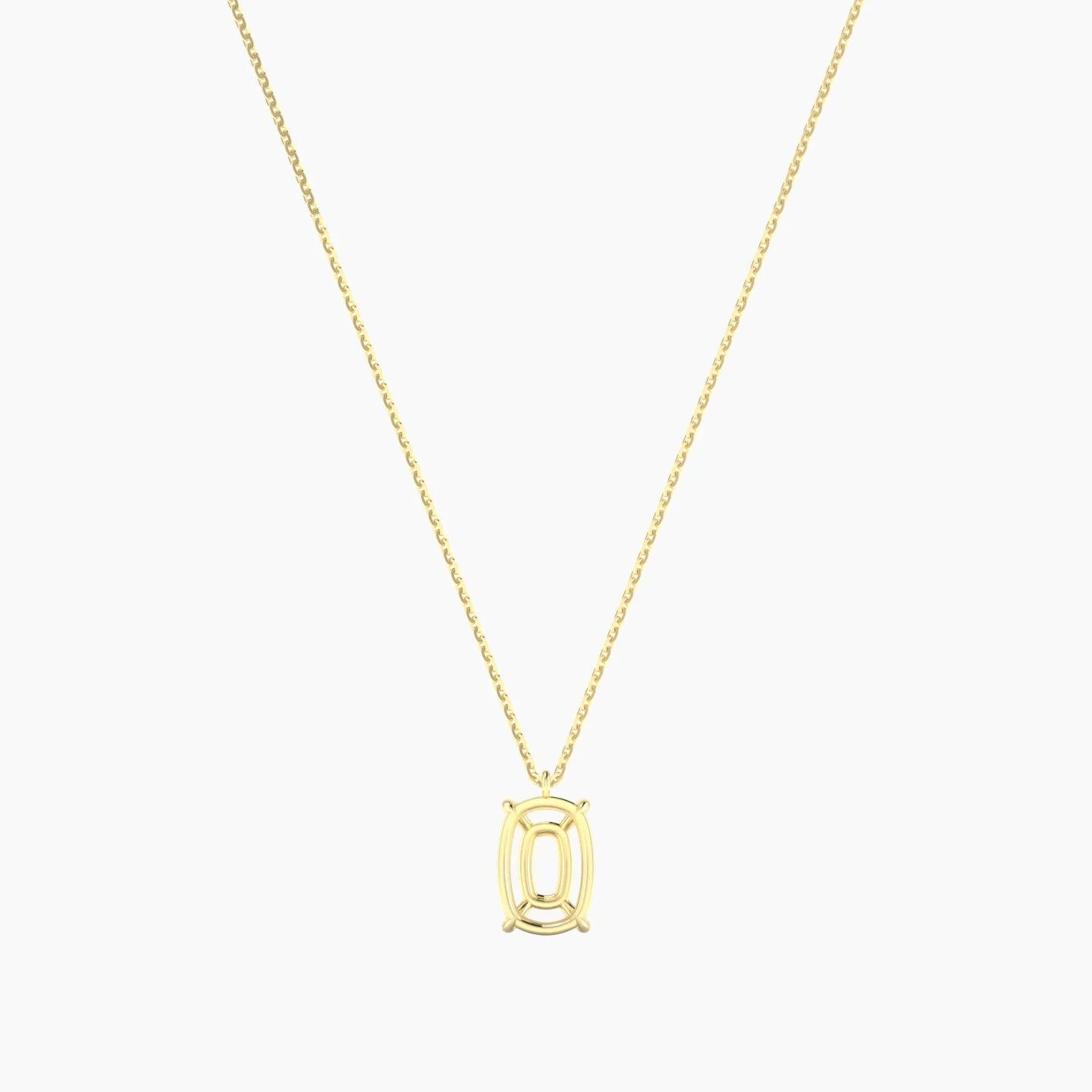 Hanging Solitaire | 18k Yellow Gold 3-4.99 ct Cushion Cut Pendant Setting