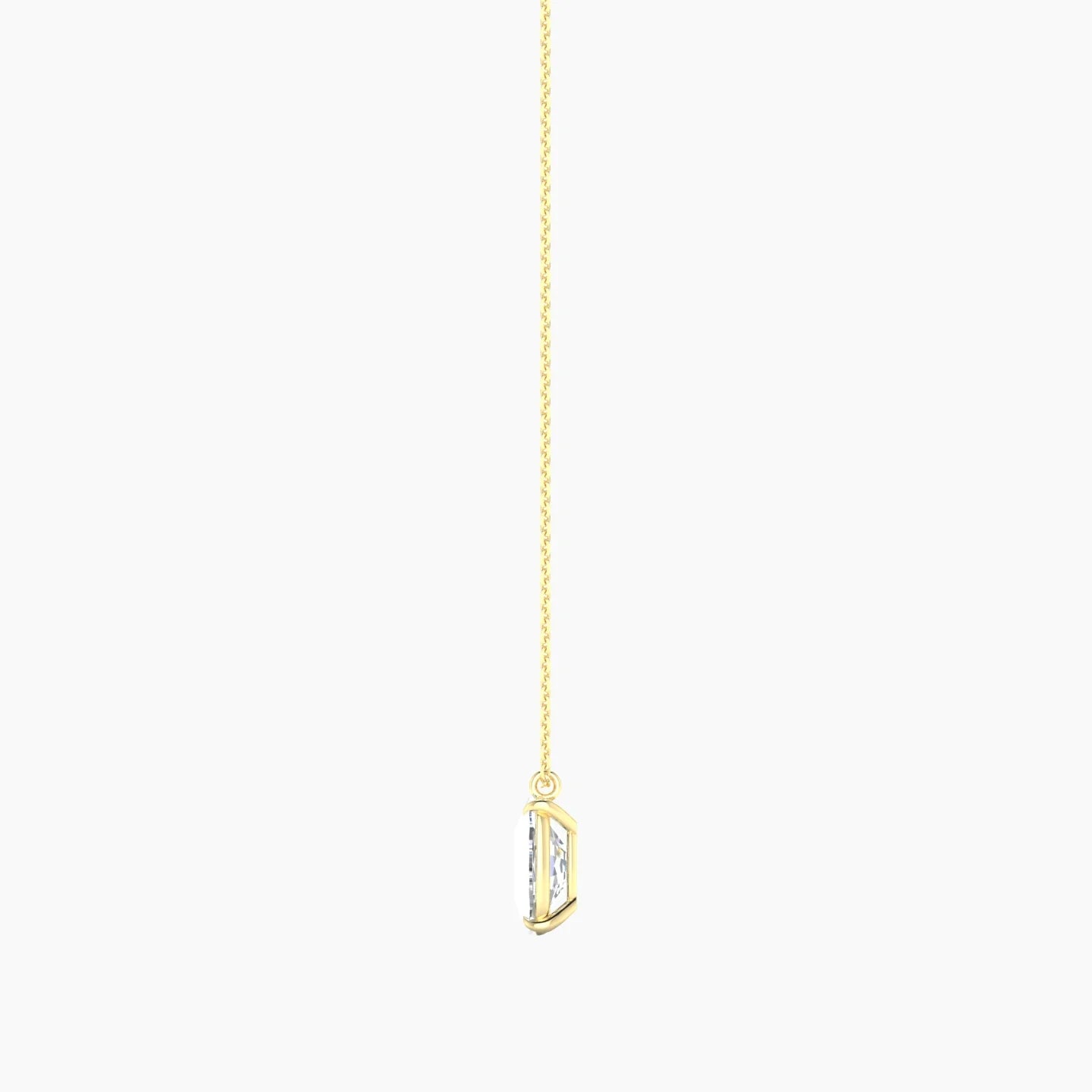 Hanging Solitaire | 18k Yellow Gold 3 ct Lab Diamond Cushion Cut Pendant