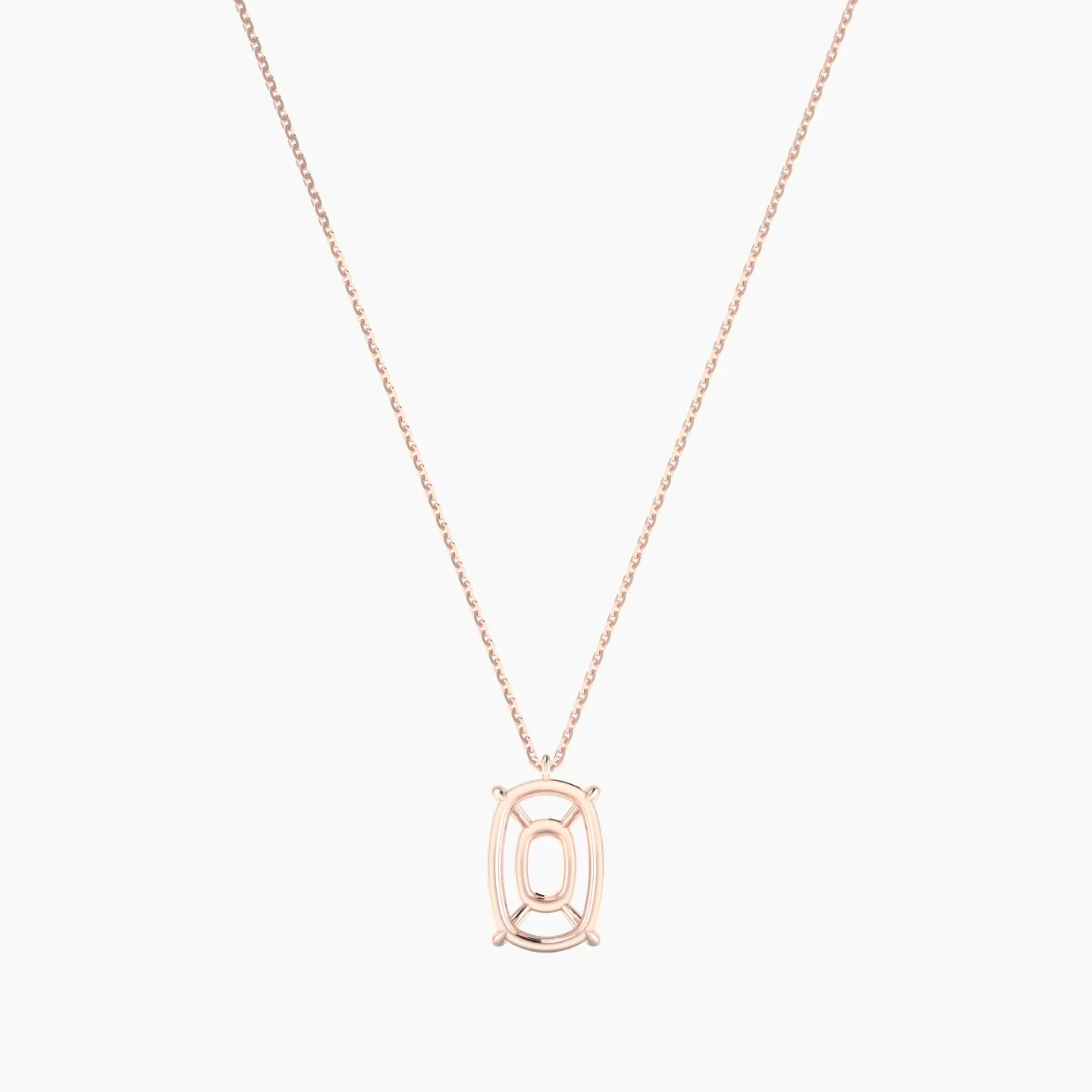 Hanging Solitaire | 18k Rose Gold 5-7.99 ct Cushion Cut Pendant Setting