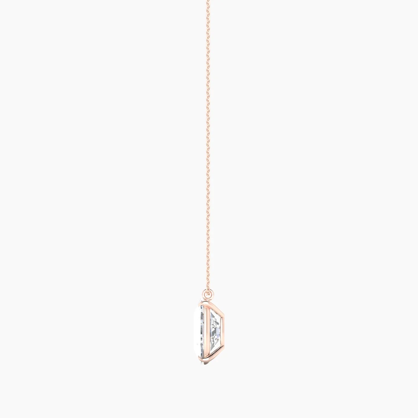 Hanging Solitaire | 18k Rose Gold 5 ct Lab Diamond Cushion Cut Pendant