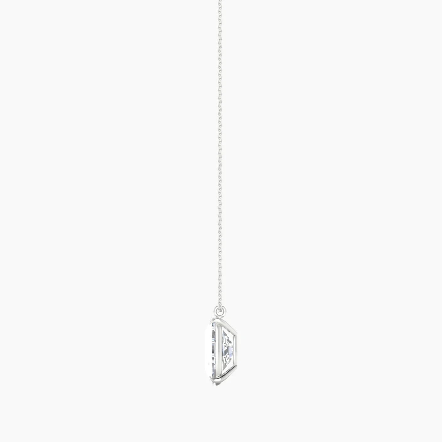 Hanging Solitaire | 18k White Gold 5 ct Lab Diamond Cushion Cut Pendant