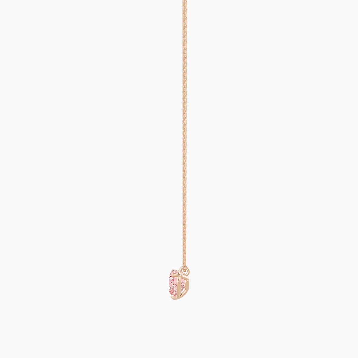 Hanging Solitaire | 18k Rose Gold 1 ct Pink Lab Diamond Heart Pendant