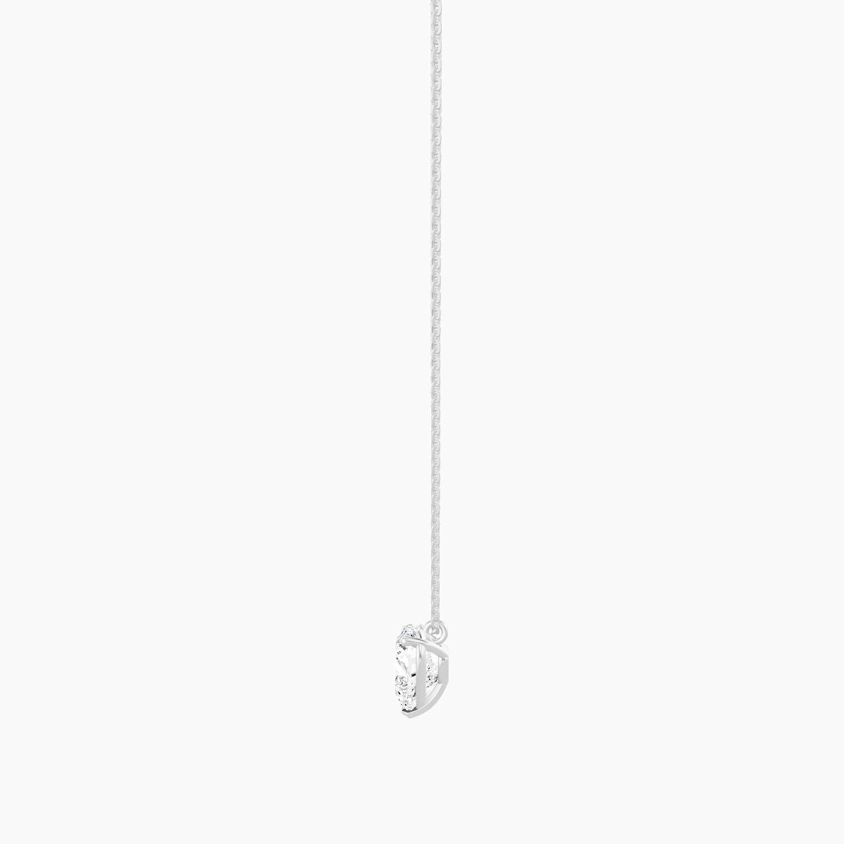 Hanging Solitaire | 18k White Gold 2 ct White Lab Diamond Heart Pendant