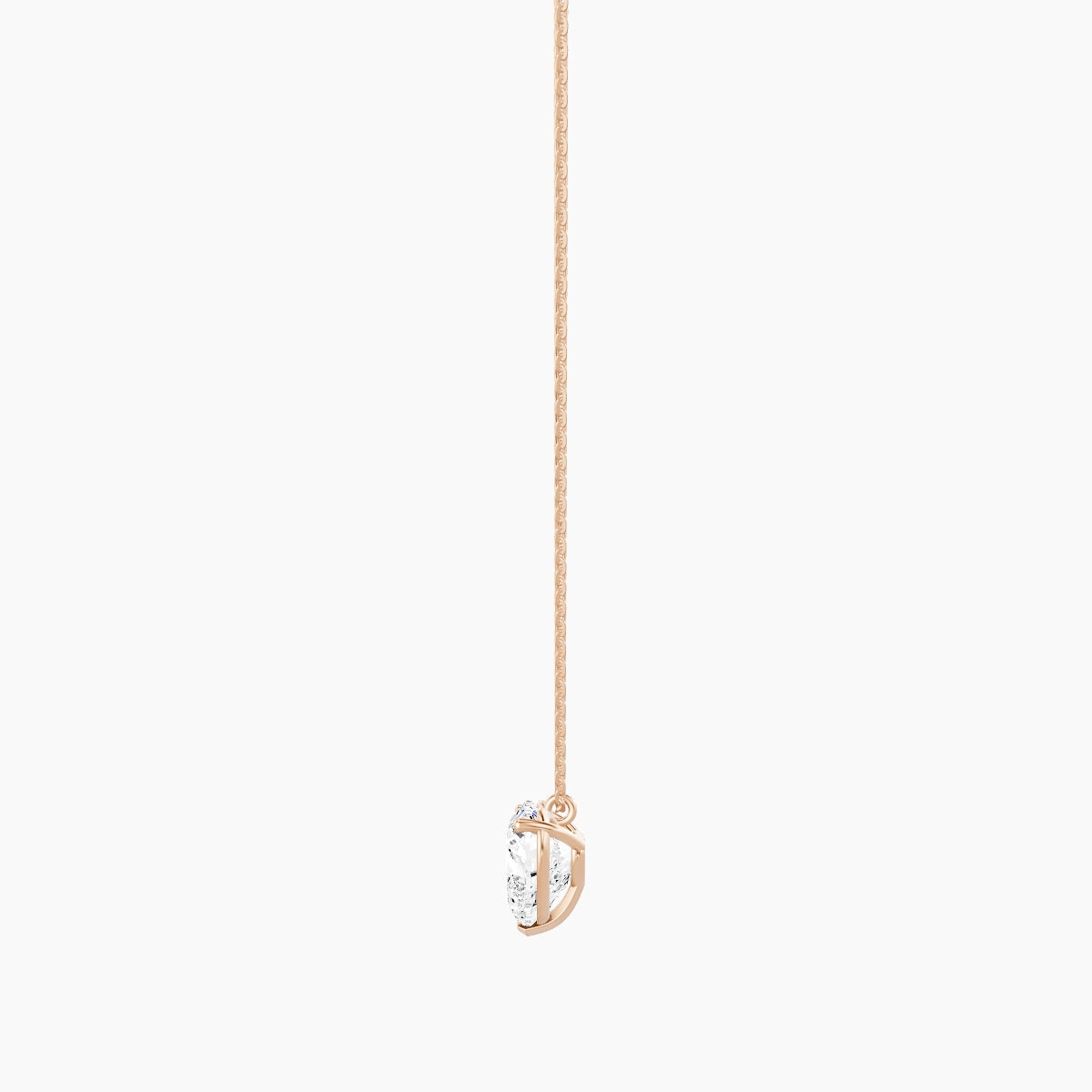 Hanging Solitaire | 18k Rose Gold 3 ct White Lab Diamond Heart Pendant