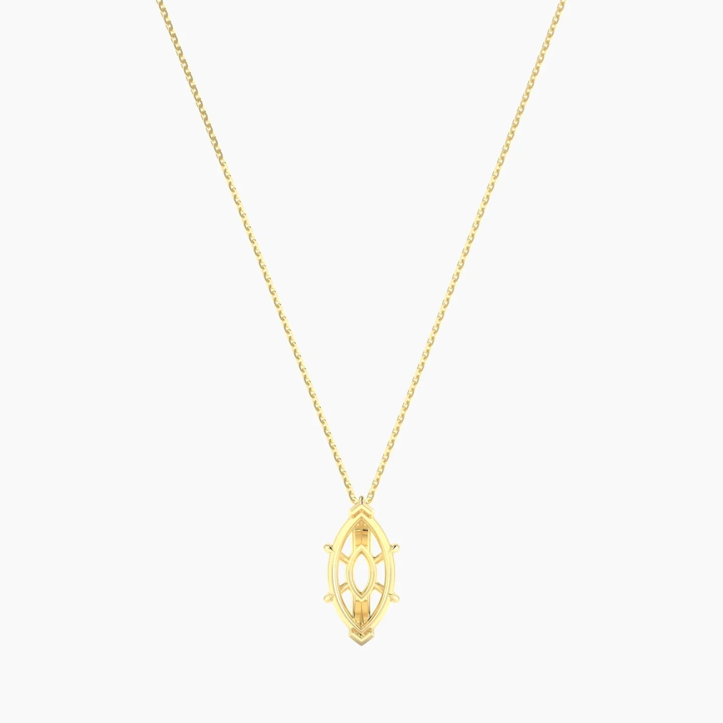 Hanging Solitaire | 18k Yellow Gold 3-4.99 ct Marquise Cut Pendant Setting