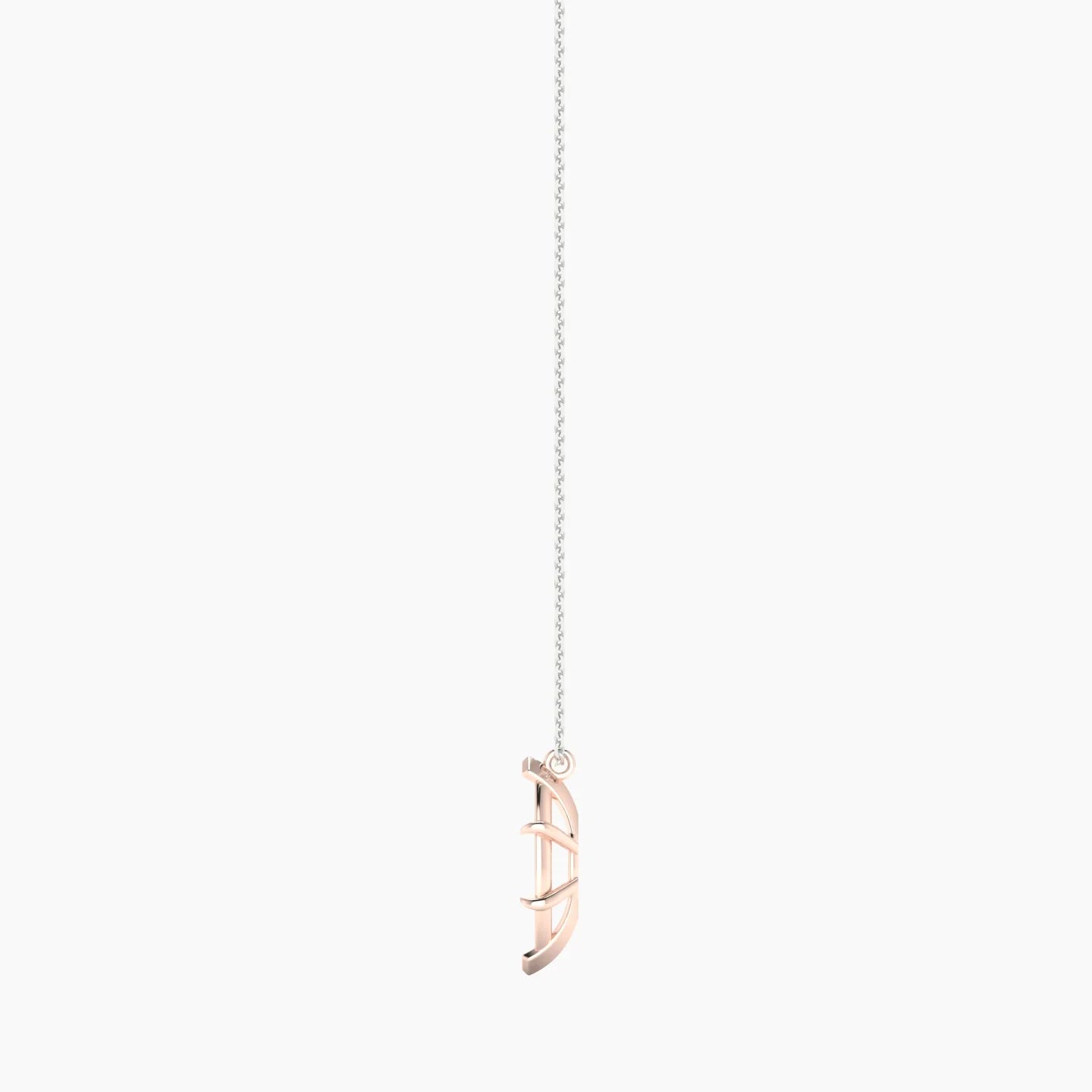 Hanging Solitaire | 18k White & Rose Gold 3-4.99 ct Marquise Cut Pendant Setting