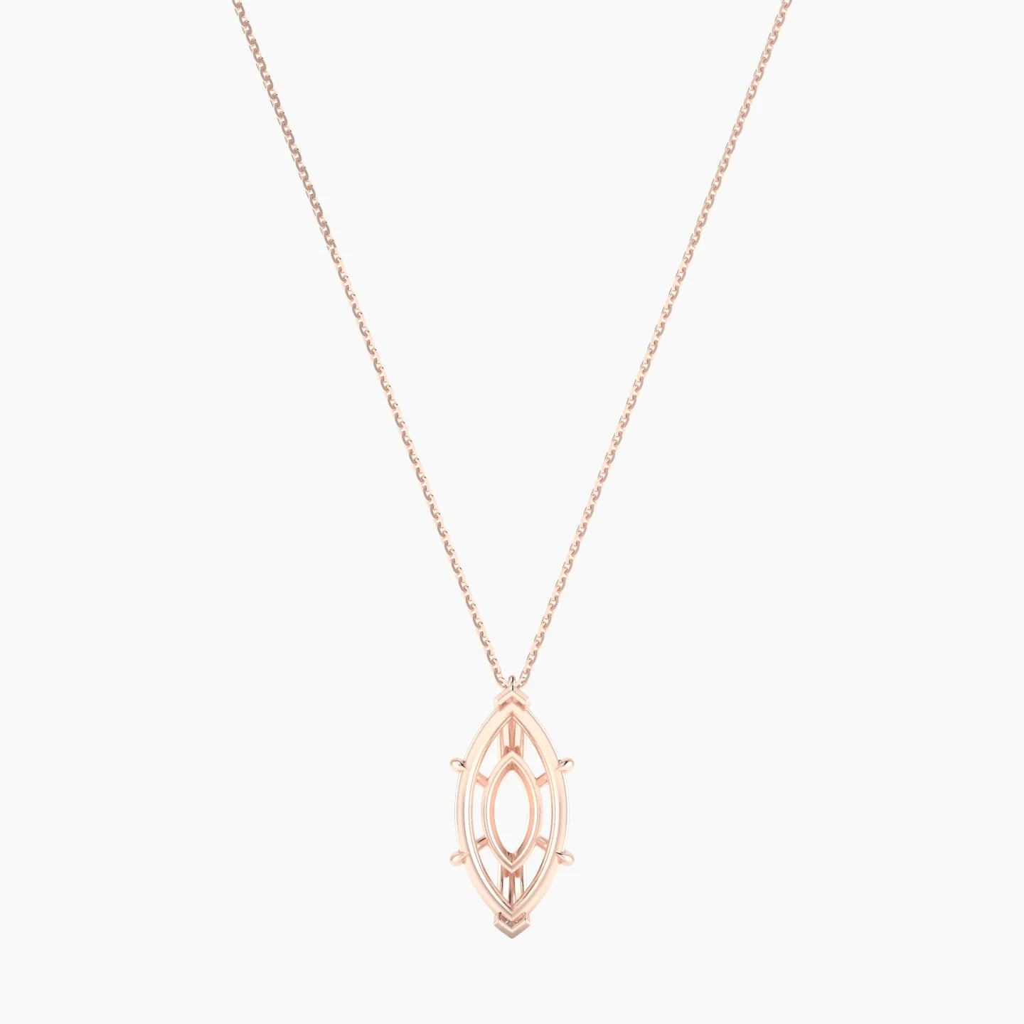 Hanging Solitaire | 18k Rose Gold 5-7.99 ct Marquise Cut Pendant Setting