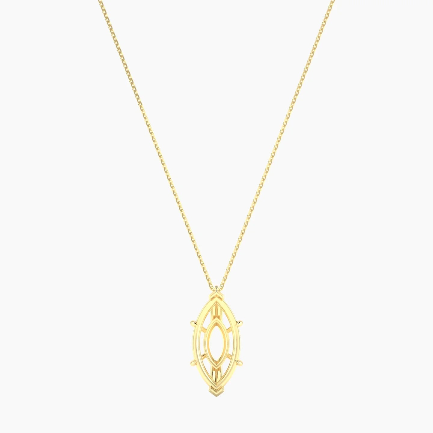 Hanging Solitaire | 18k Yellow Gold 5-7.99 ct Marquise Cut Pendant Setting