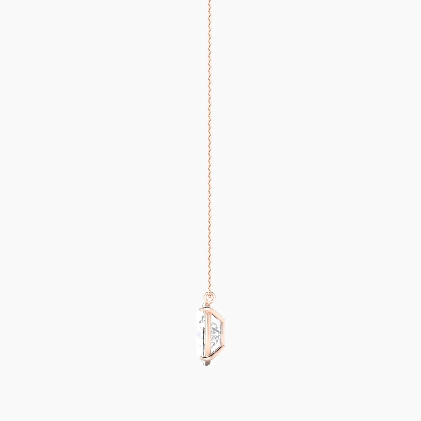 Hanging Solitaire | 18k Rose Gold 3 ct Lab Diamond Oval Cut Pendant