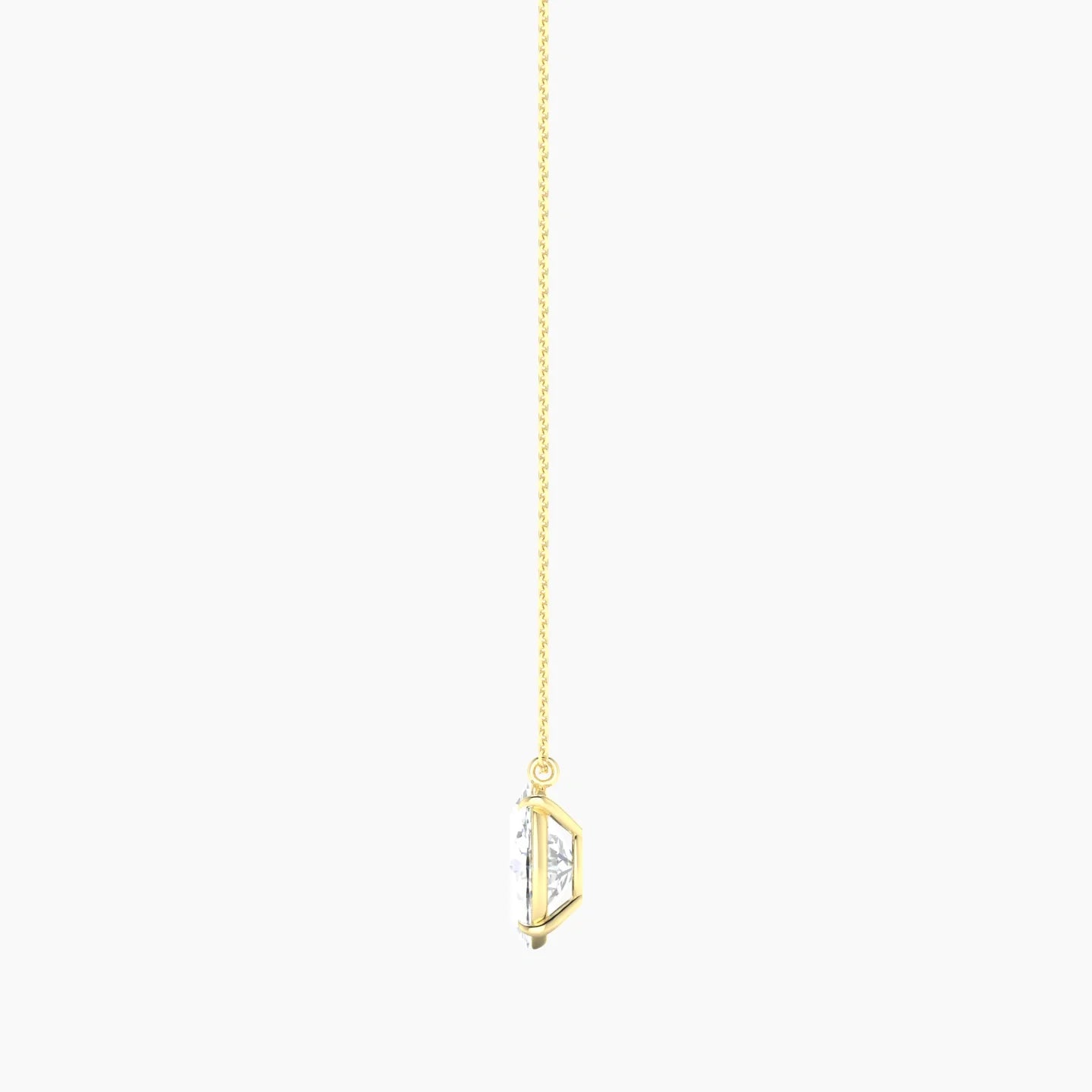 Hanging Solitaire | 18k Yellow Gold 3 ct Lab Diamond Oval Cut Pendant